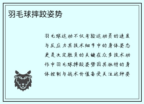 羽毛球摔跤姿势